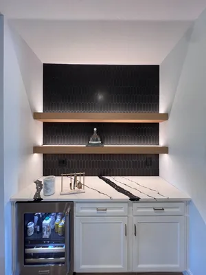 Floating shelves installed as part of finish carpentry work in Jacksonville, FL