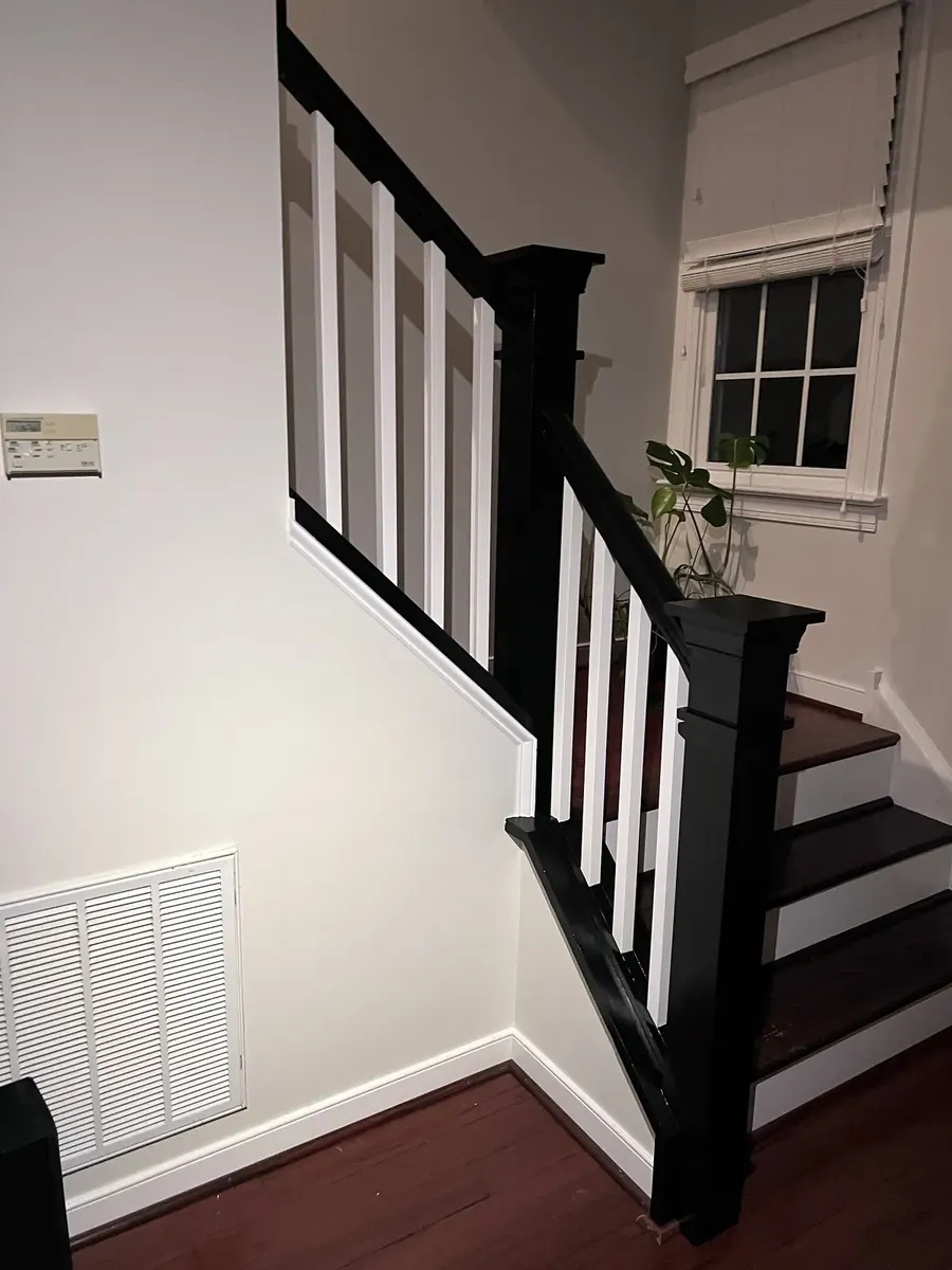 Completed stair railing and baluster update