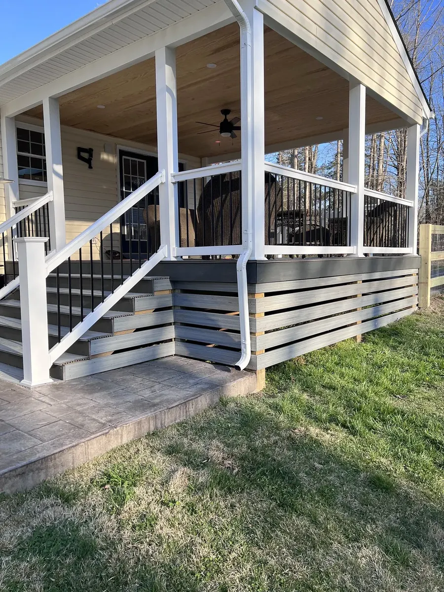Completed trex deck skirt installation