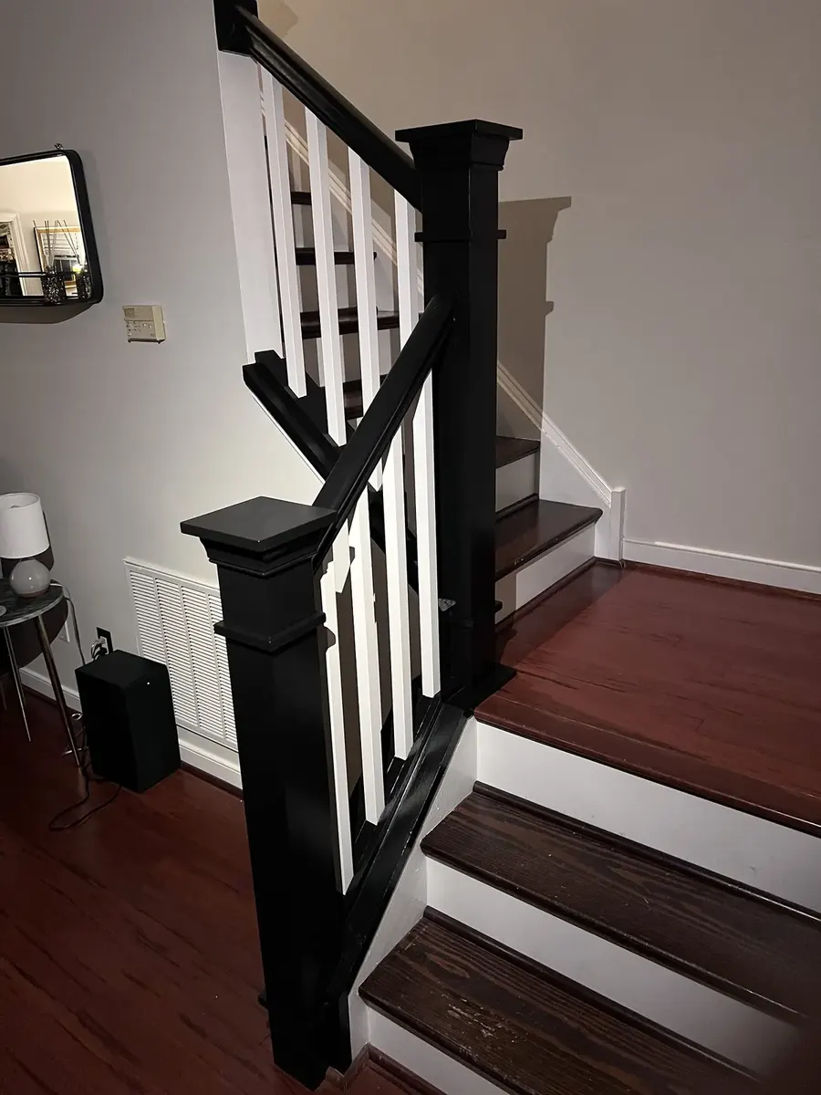 Stair Railing and Baluster Update after the work was completed