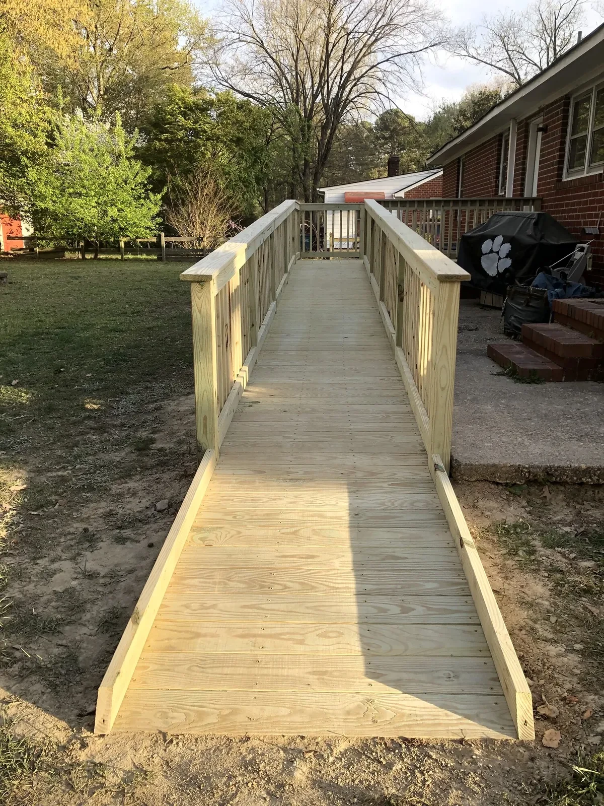 Completed wheelchair ramp