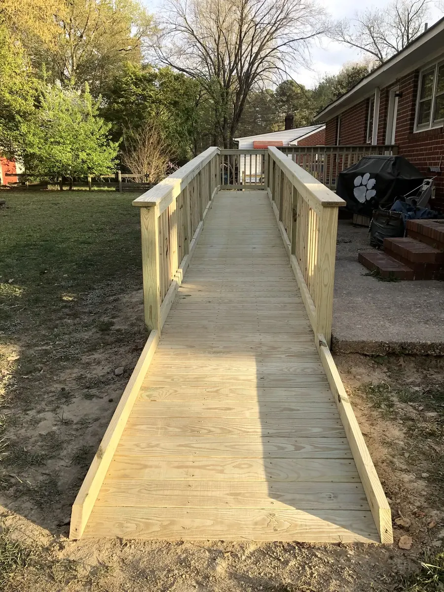 Completed wheelchair ramp