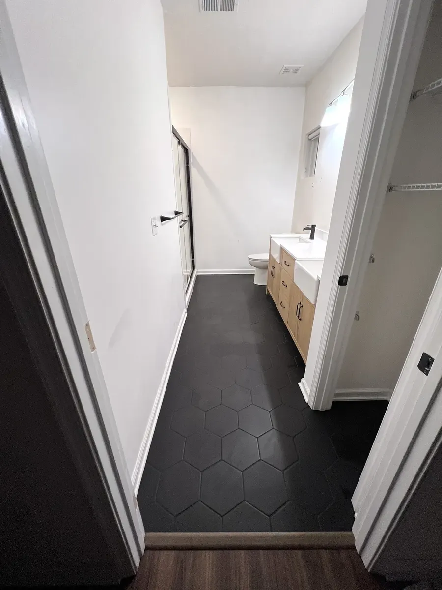 After photo 4 of the hex tile bathroom update
