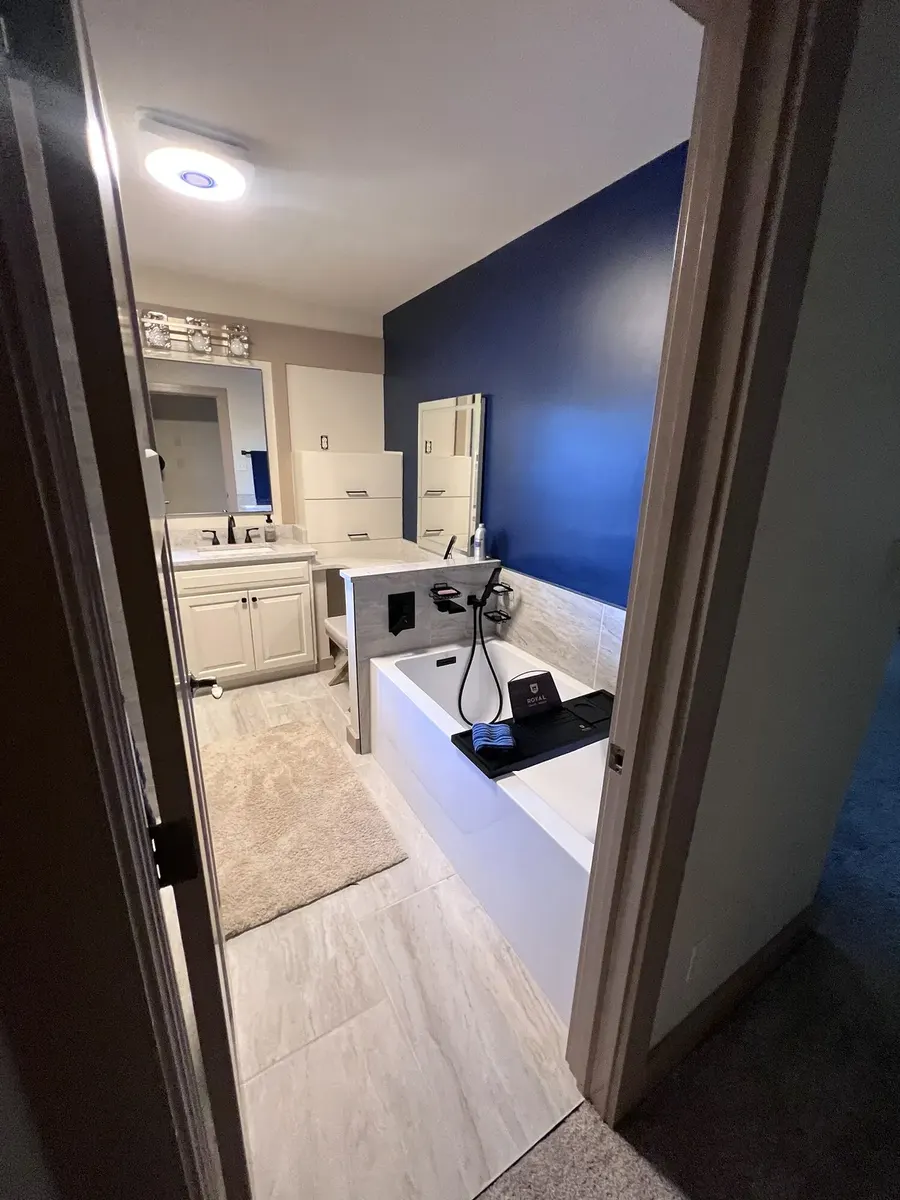 Completed primary bathroom remodel