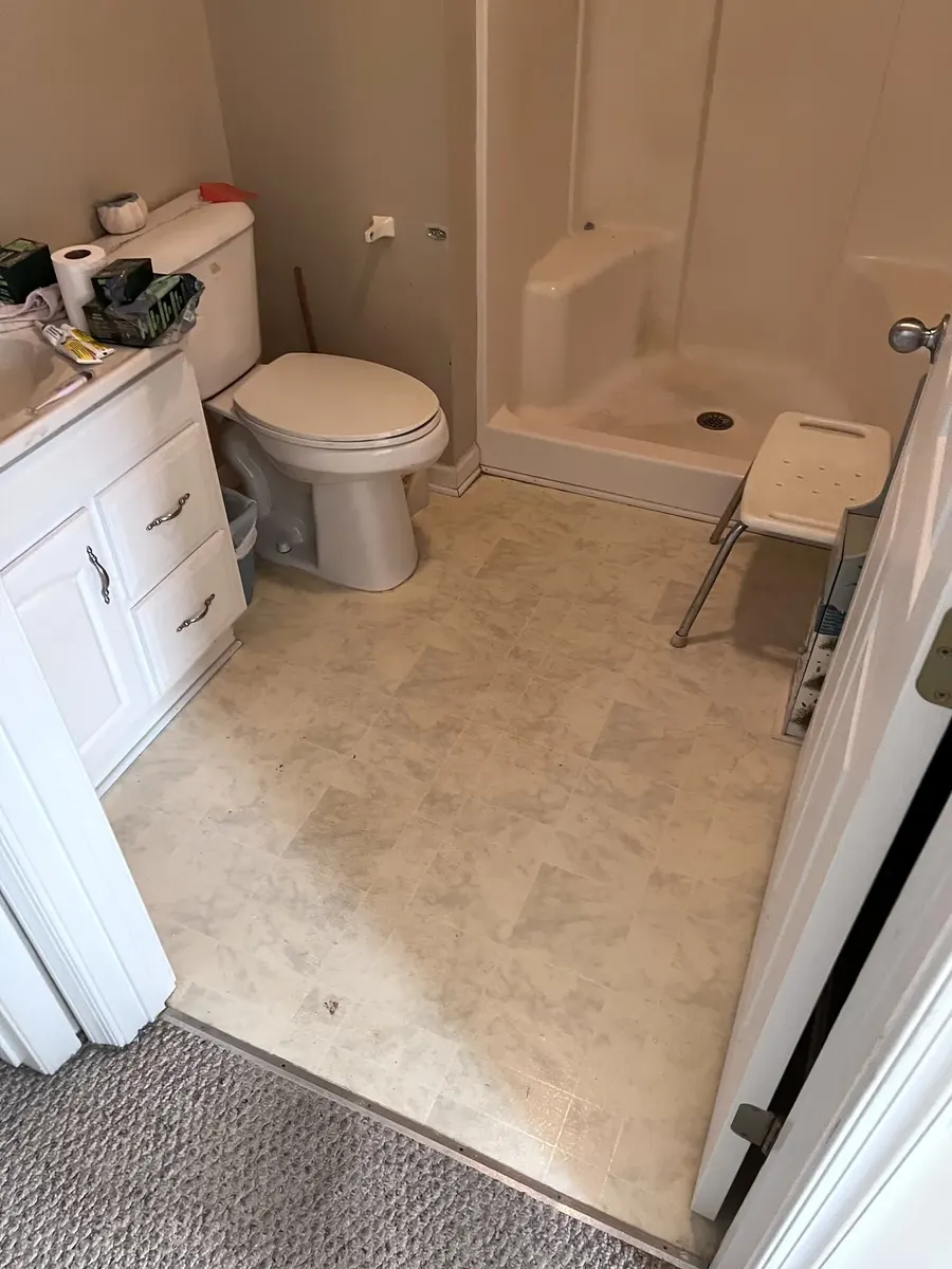 Whole-Home LVP Flooring before the work