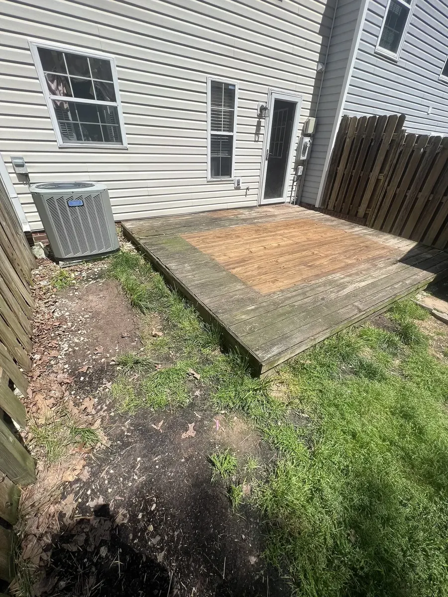 Before photo 2 of the backyard deck rebuild