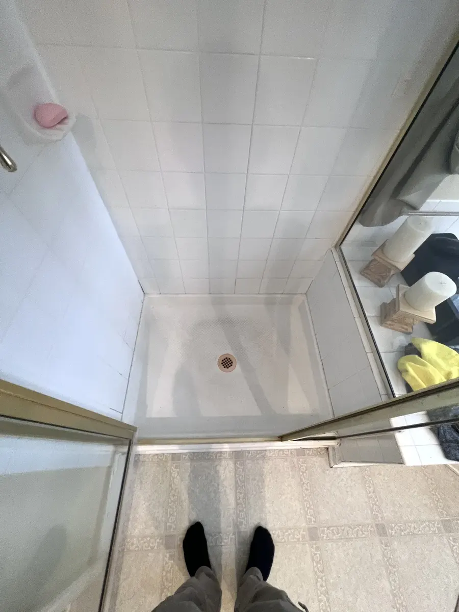 Before photo 2 of the custom shower rebuild