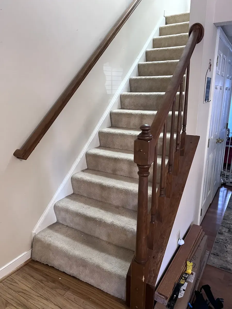 Before photo 2 of the staircase update