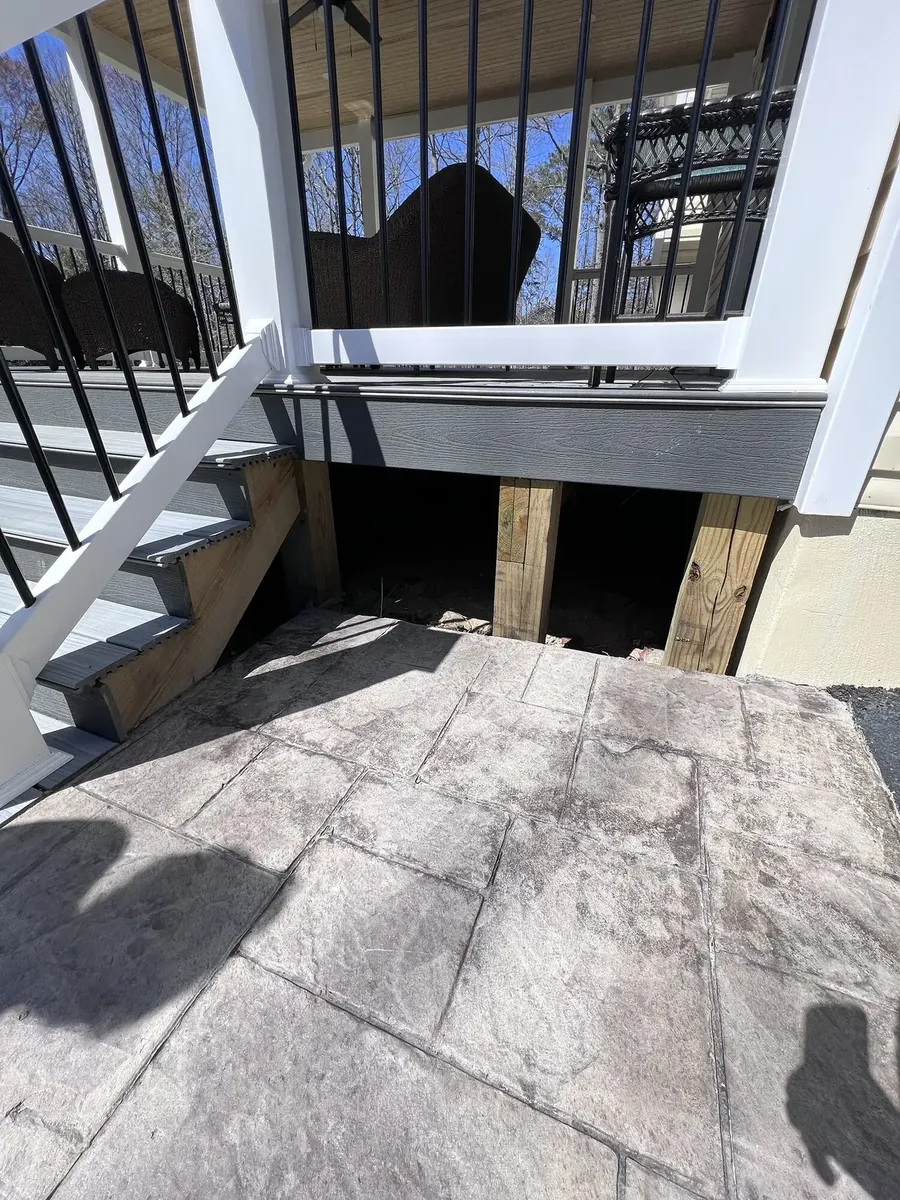 Before photo 2 of the trex deck skirt installation
