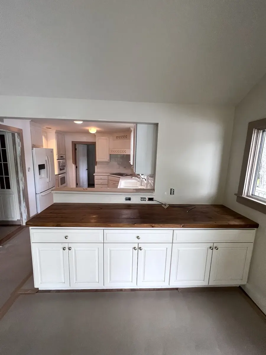 Before photo 3 of the kitchen countertops & backsplash