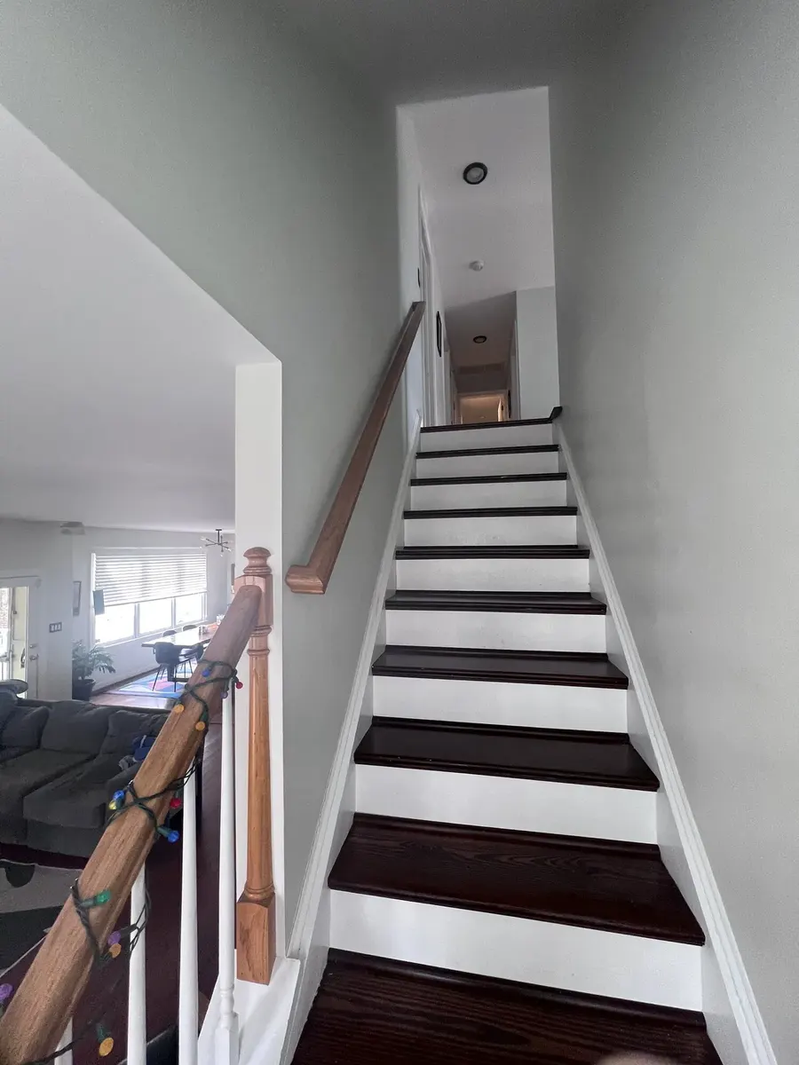 Before photo 3 of the stair railing and baluster update
