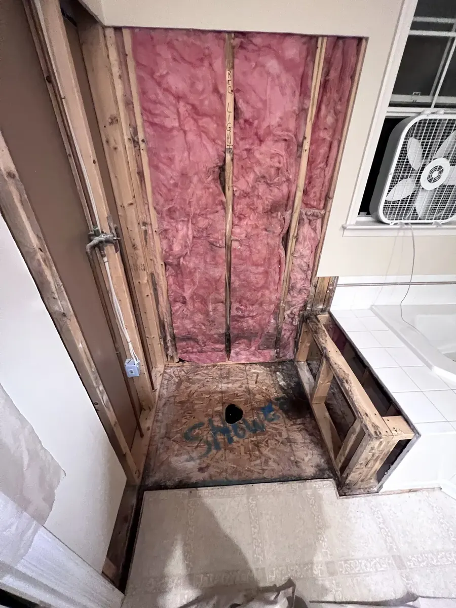 During photo 1 of the custom shower rebuild