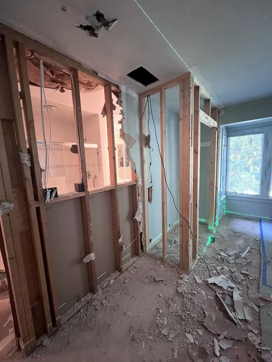 During photo 1 of the primary bathroom remodel