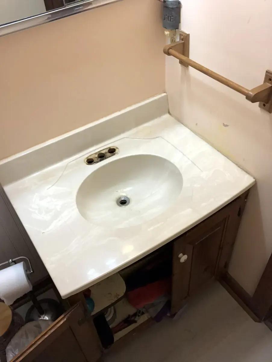During photo 2 of the bathroom refresh