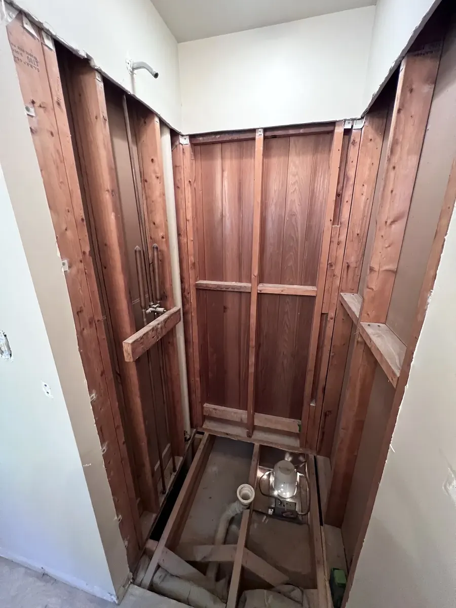 During photo 2 of the full bathroom renovation