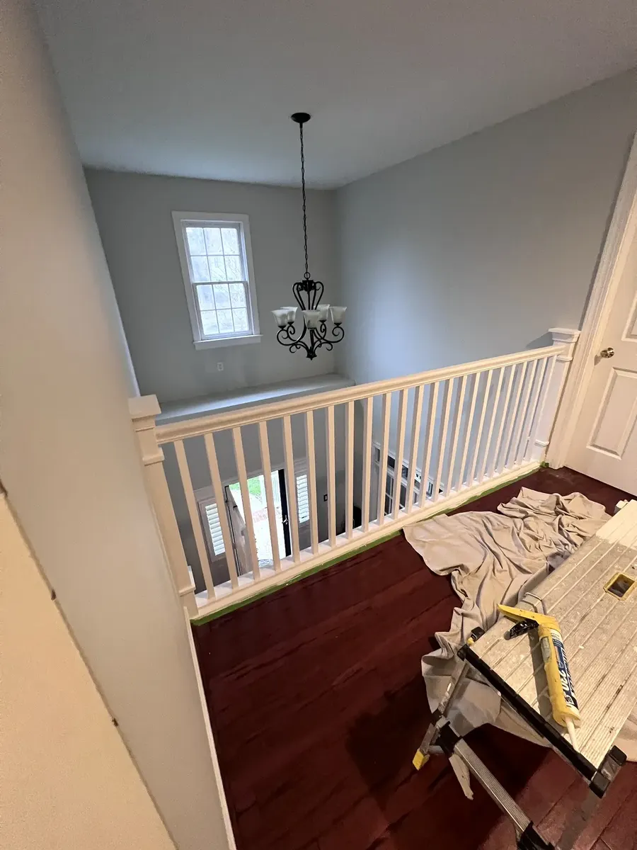 During photo 2 of the stair railing and baluster update