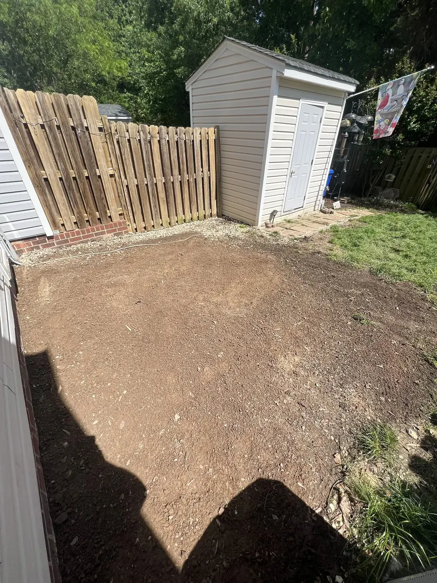 During photo 2 of the backyard deck rebuild