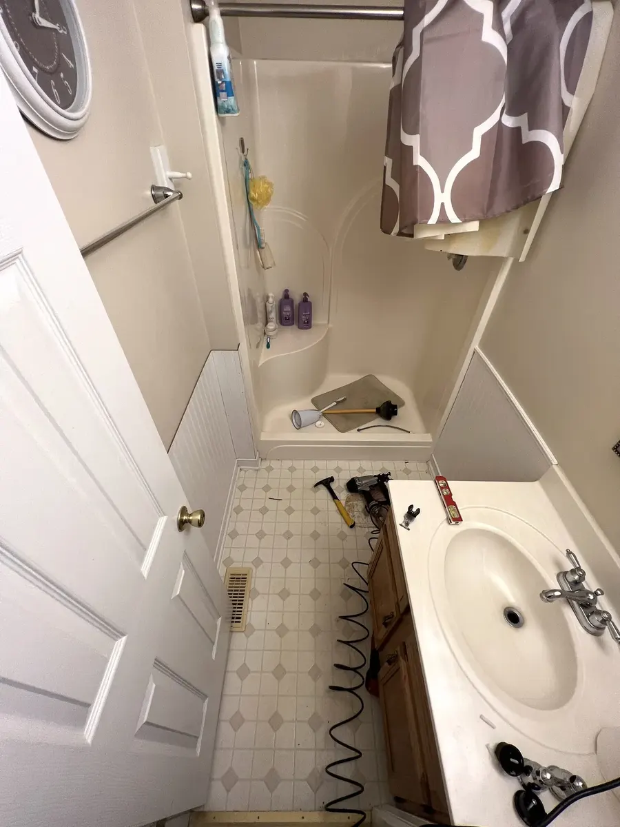 During photo 3 of the full & half bath updates