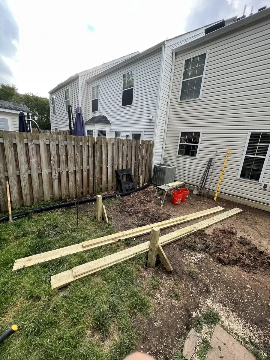 During photo 3 of the backyard deck rebuild