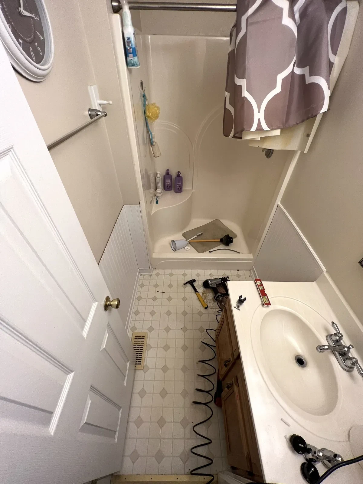 During photo 3 of the full & half bath updates