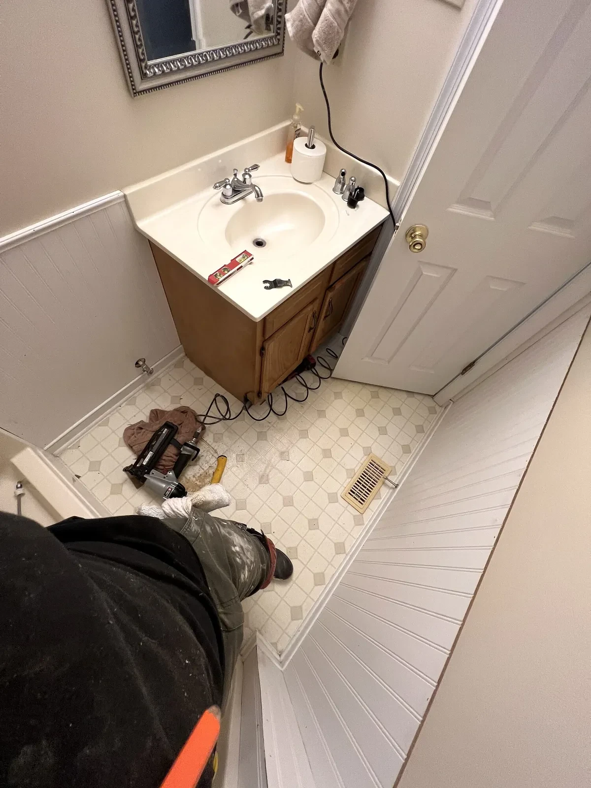 During photo 4 of the full & half bath updates