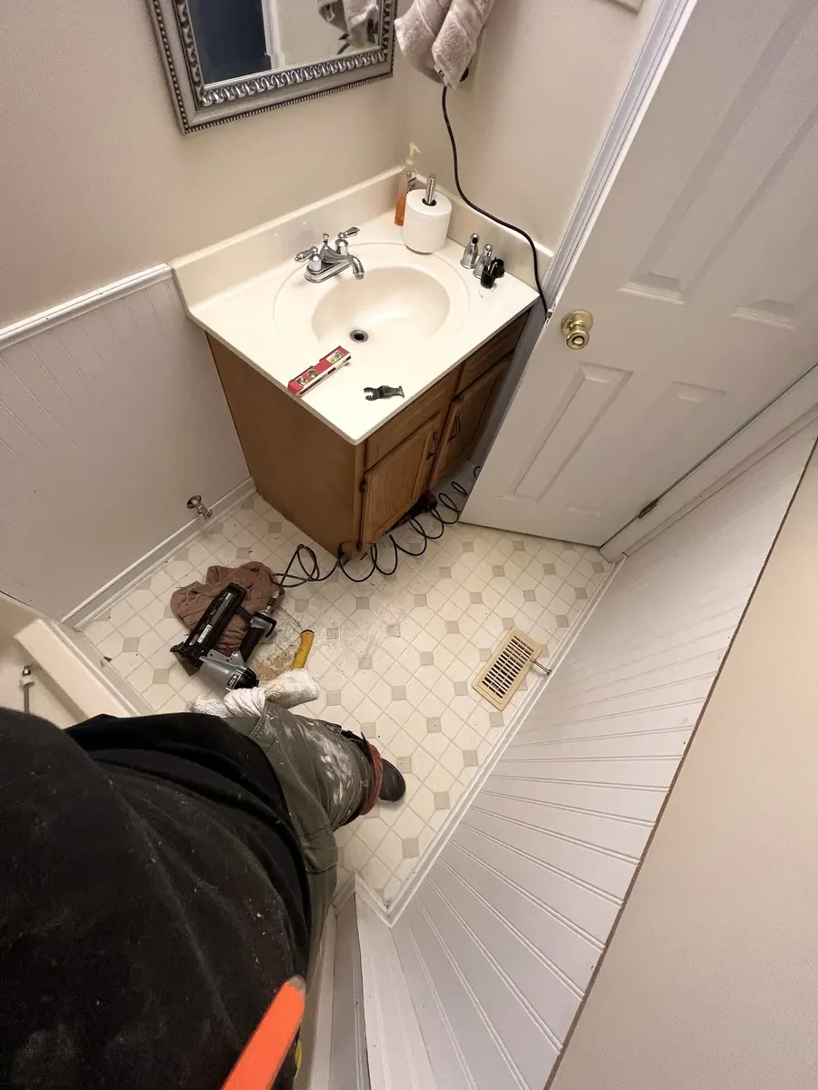 During photo 4 of the full & half bath updates