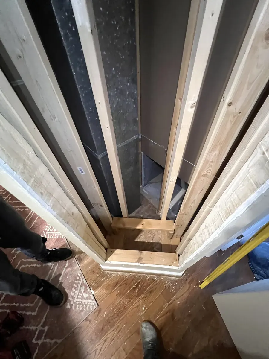 During photo 5 of the custom linen built-in