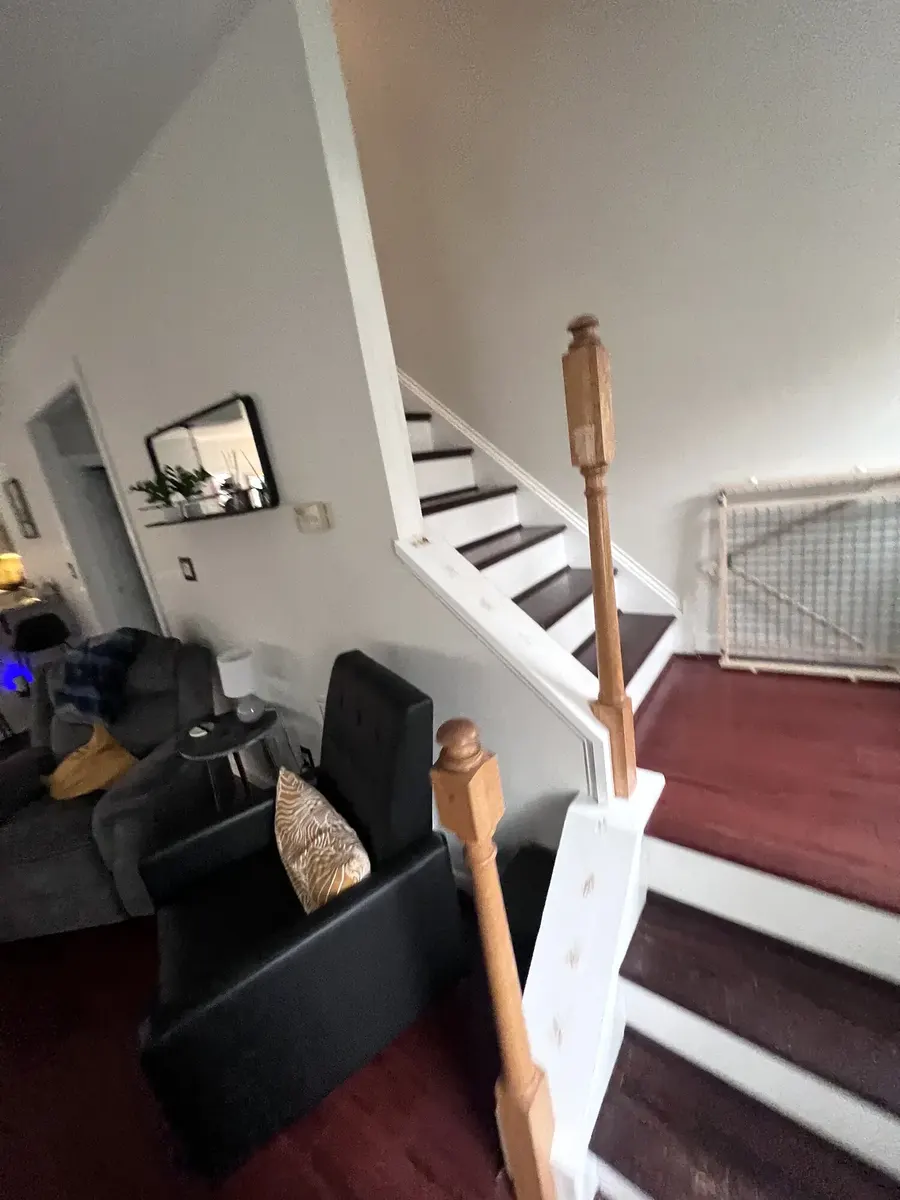 During photo 5 of the stair railing and baluster update