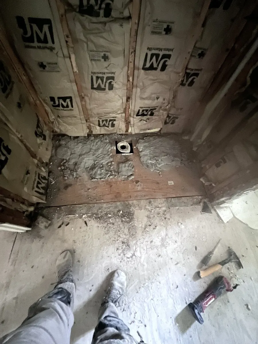 During photo 5 of the primary bathroom remodel