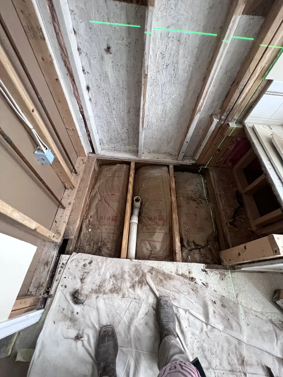 During photo 5 of the custom shower rebuild