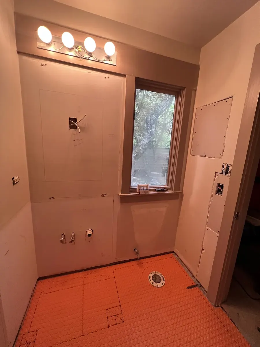 During photo 7 of the full bathroom renovation