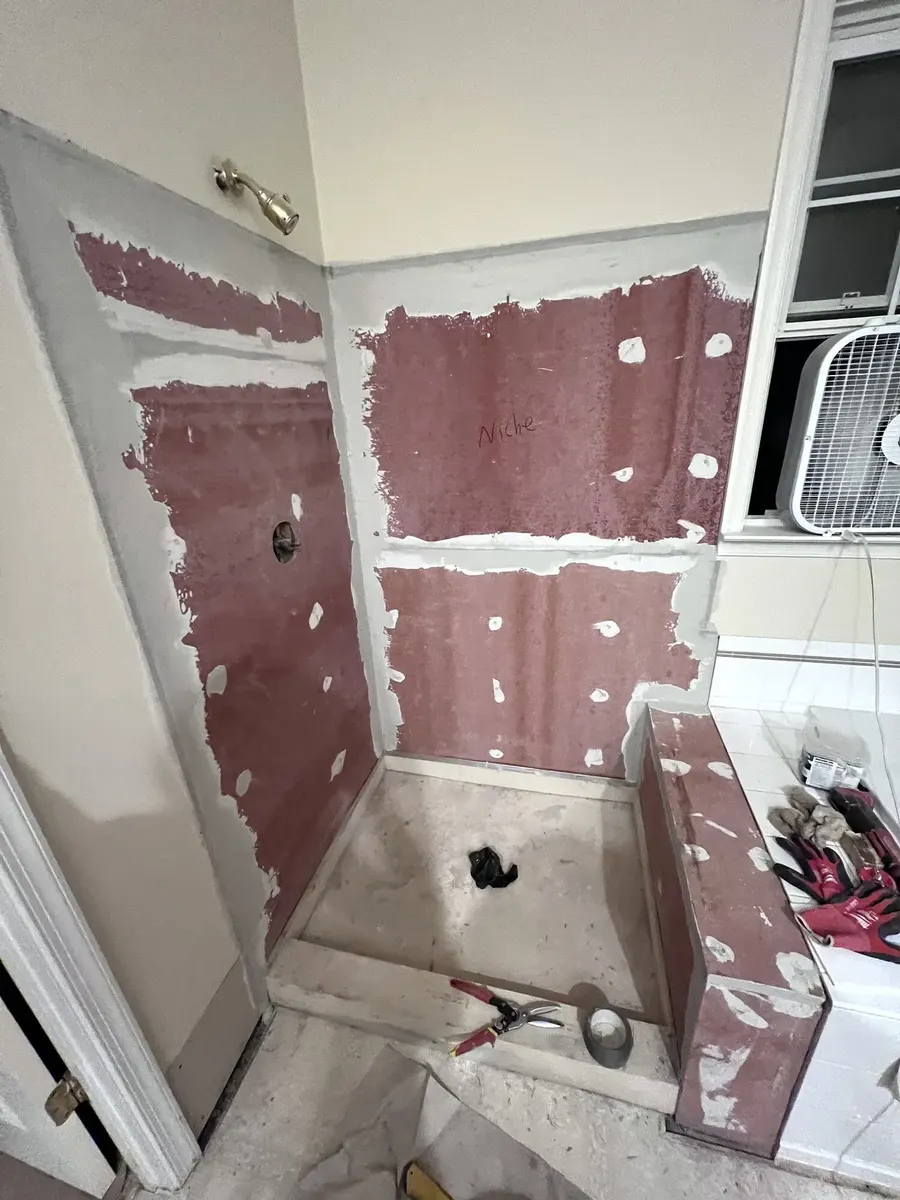 During photo 7 of the custom shower rebuild