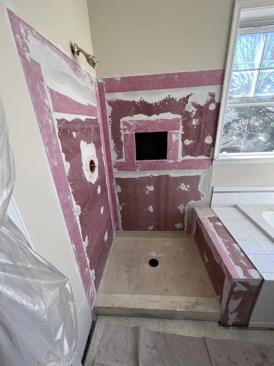 During photo 8 of the custom shower rebuild