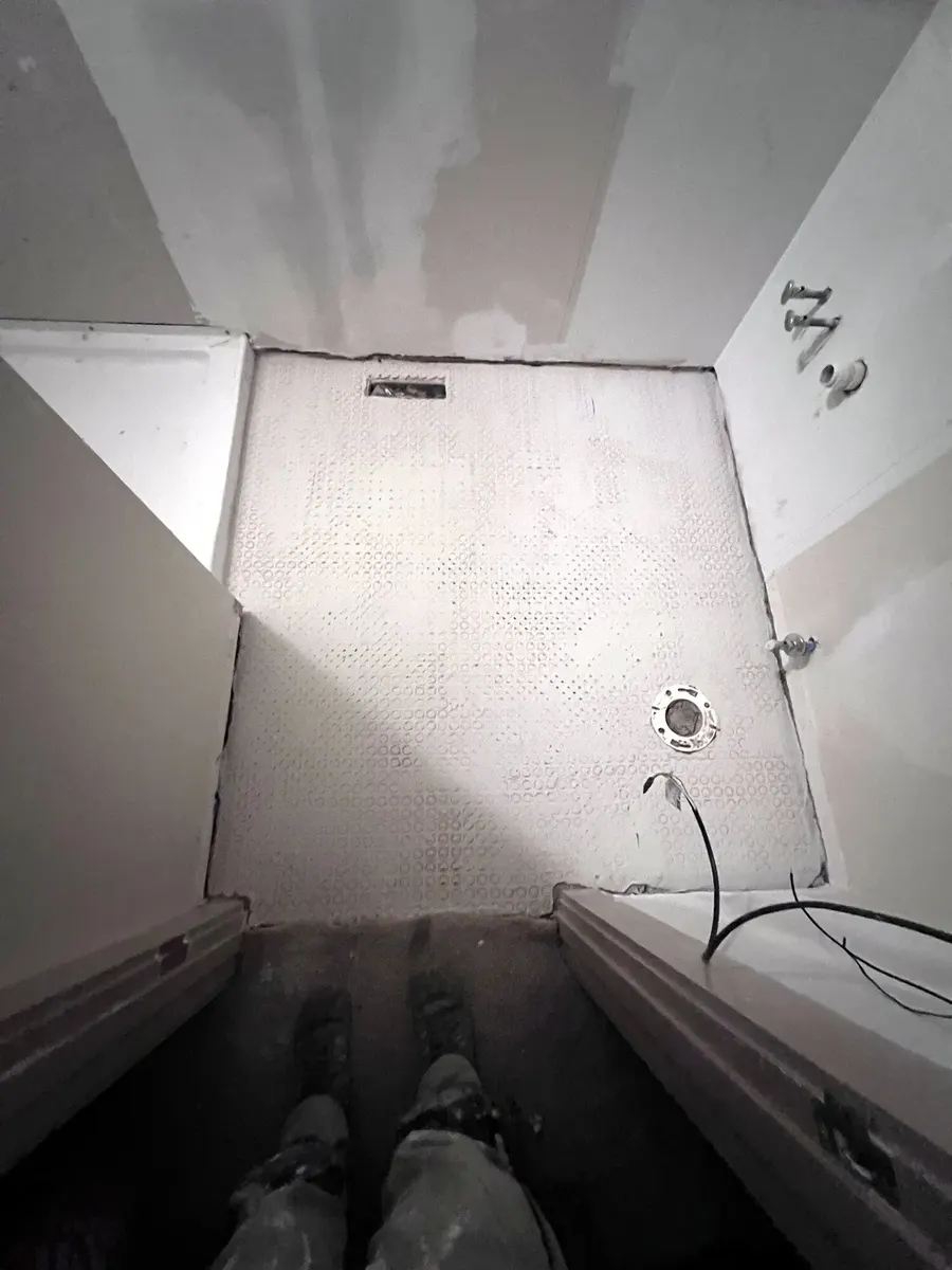 During photo 9 of the full bathroom renovation