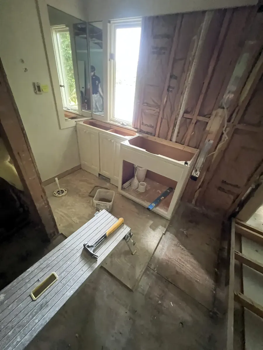 During photo 10 of the primary bathroom remodel