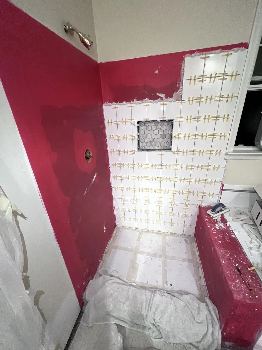 During photo 11 of the custom shower rebuild