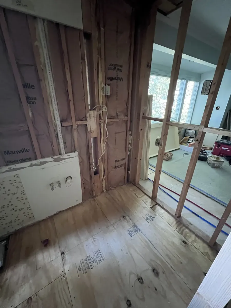 During photo 12 of the primary bathroom remodel