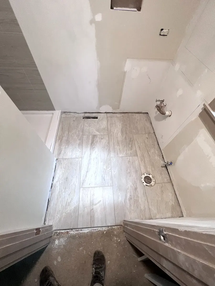 During photo 13 of the full bathroom renovation
