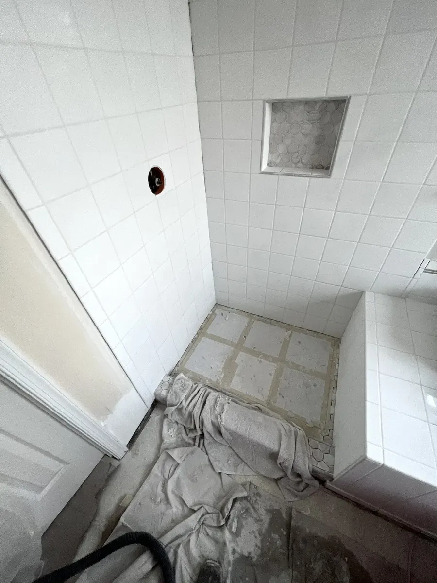 During photo 13 of the custom shower rebuild
