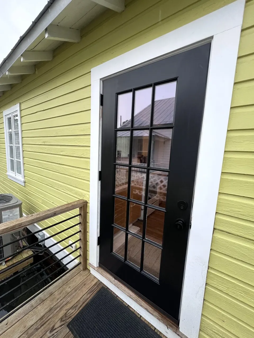 Finished exterior view of the replacement kitchen door
