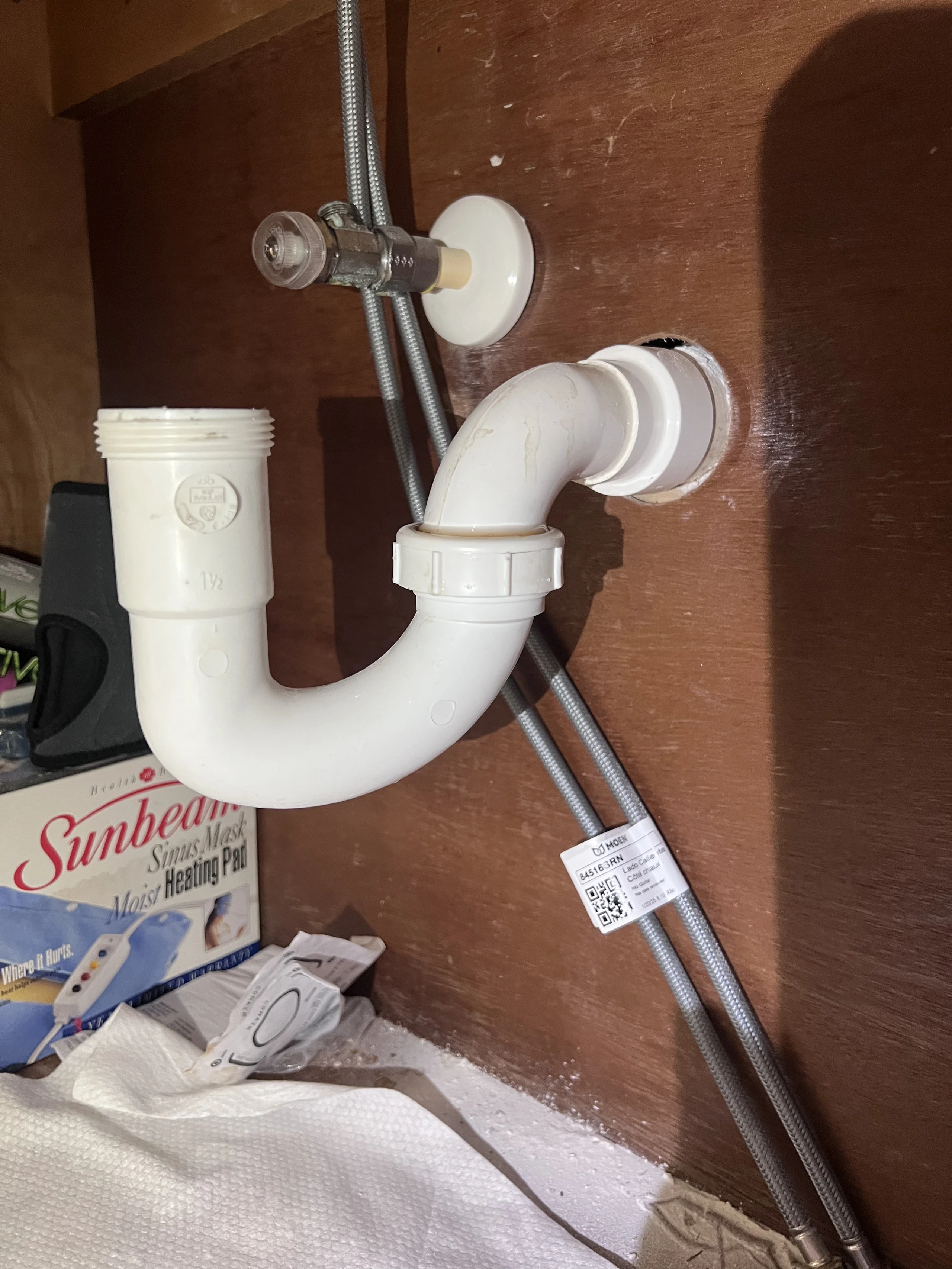 Sink P-trap and drain repair under a cabinet in Jacksonville, FL