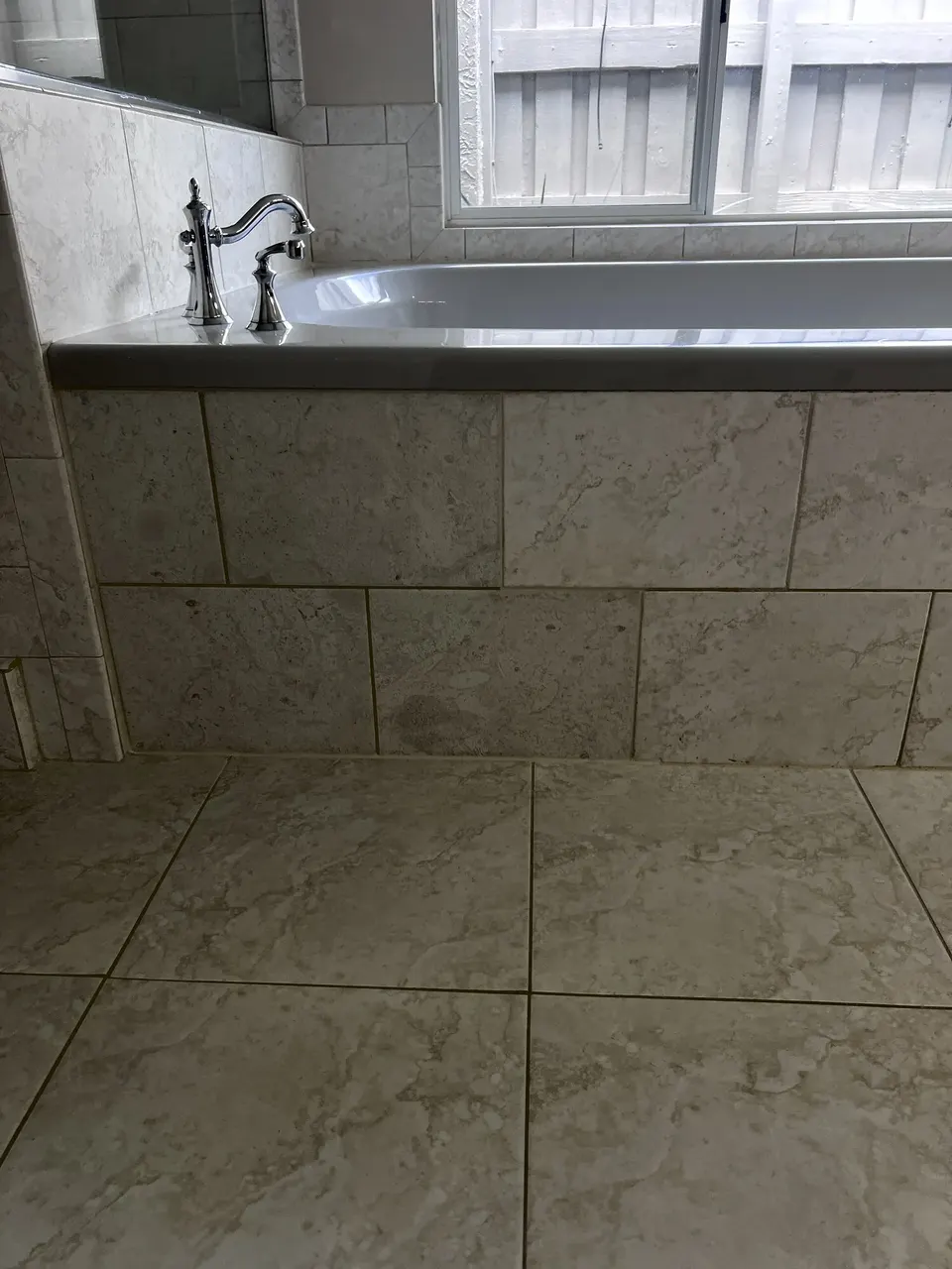 Close view of the completed removable tile panel